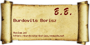 Burdovits Borisz névjegykártya